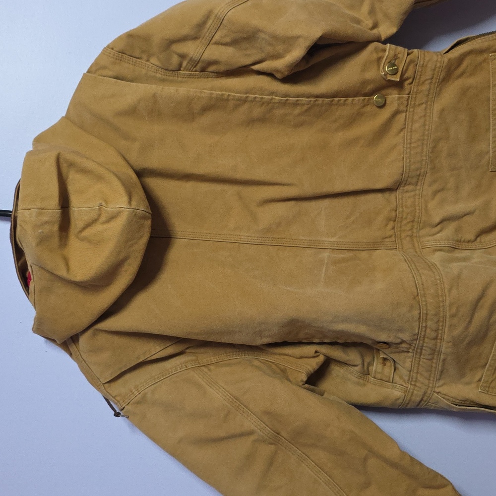 Carhartt Brown Coverall with Red Quilted Insulated Lining - Picture 6 of 9